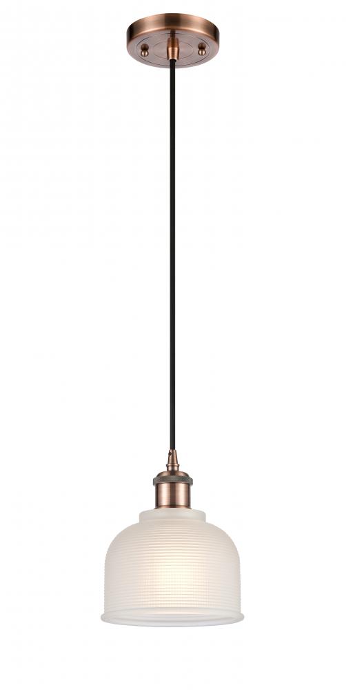 Dayton - 1 Light - 6 inch - Antique Copper - Cord hung - Mini Pendant