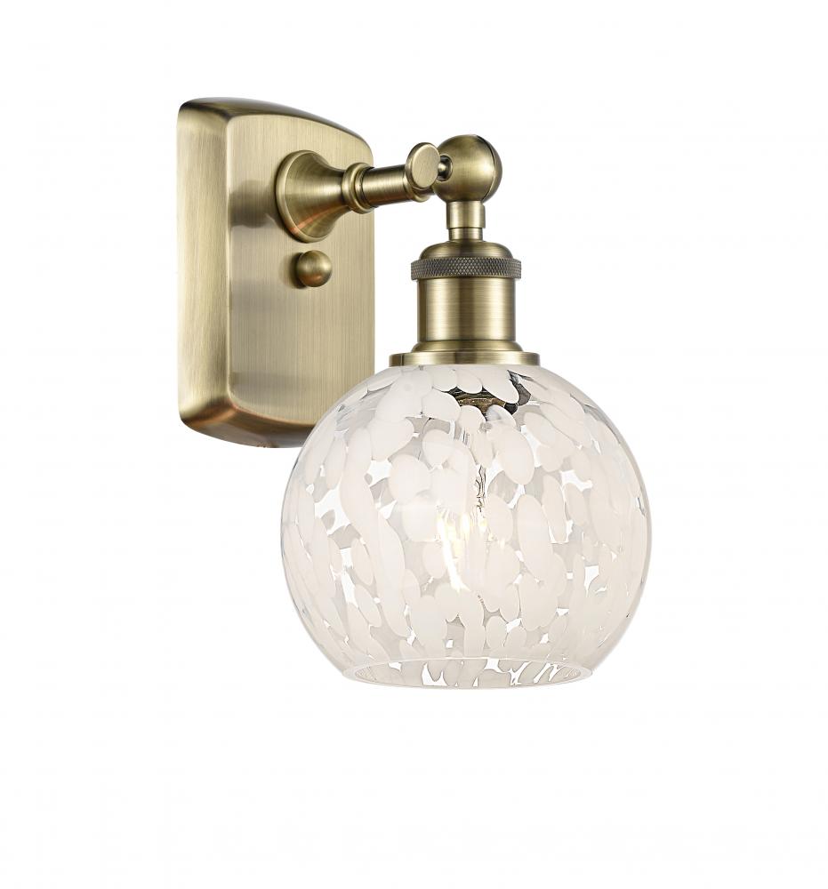 White Mouchette - 1 Light - 6 inch - Antique Brass - Sconce