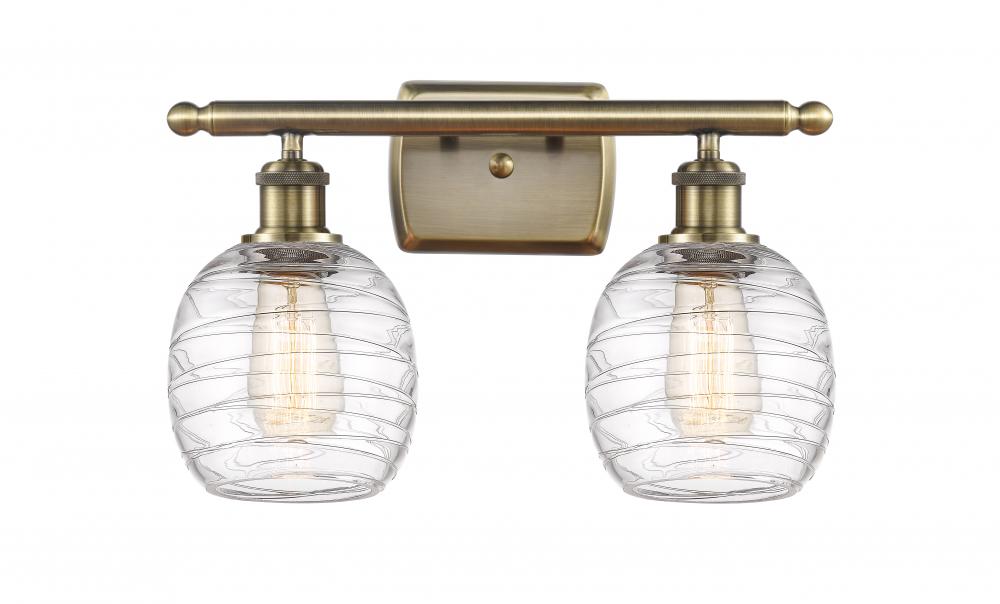 Belfast - 2 Light - 16 inch - Antique Brass - Bath Vanity Light