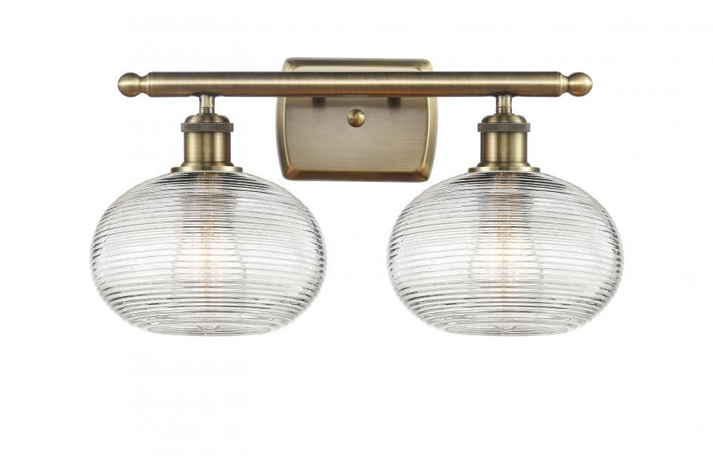 Ithaca - 2 Light - 18 inch - Antique Brass - Bath Vanity Light