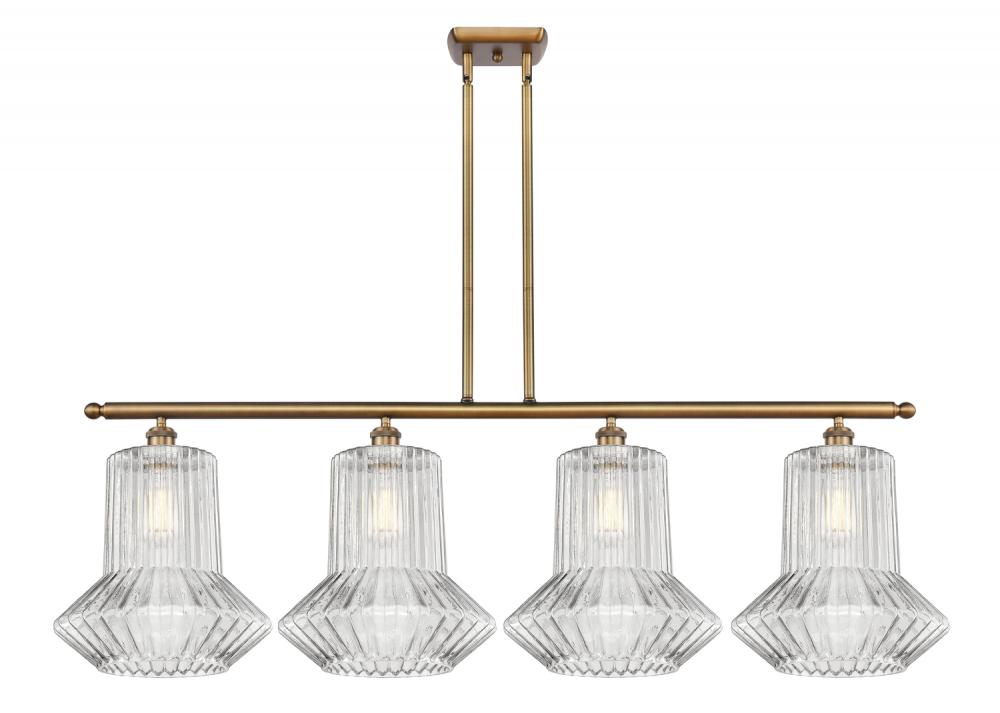 Springwater - 4 Light - 50 inch - Antique Brass - Cord hung - Island Light