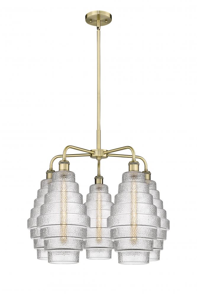 Cascade - 5 Light - 26 inch - Antique Brass - Chandelier