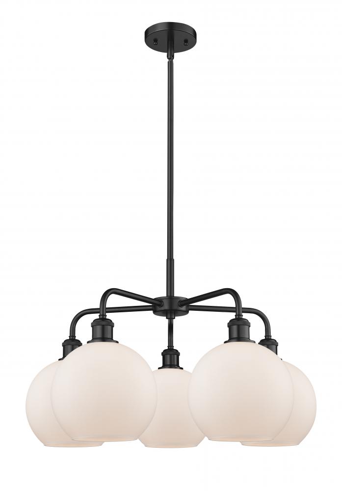 Athens - 5 Light - 26 inch - Matte Black - Chandelier