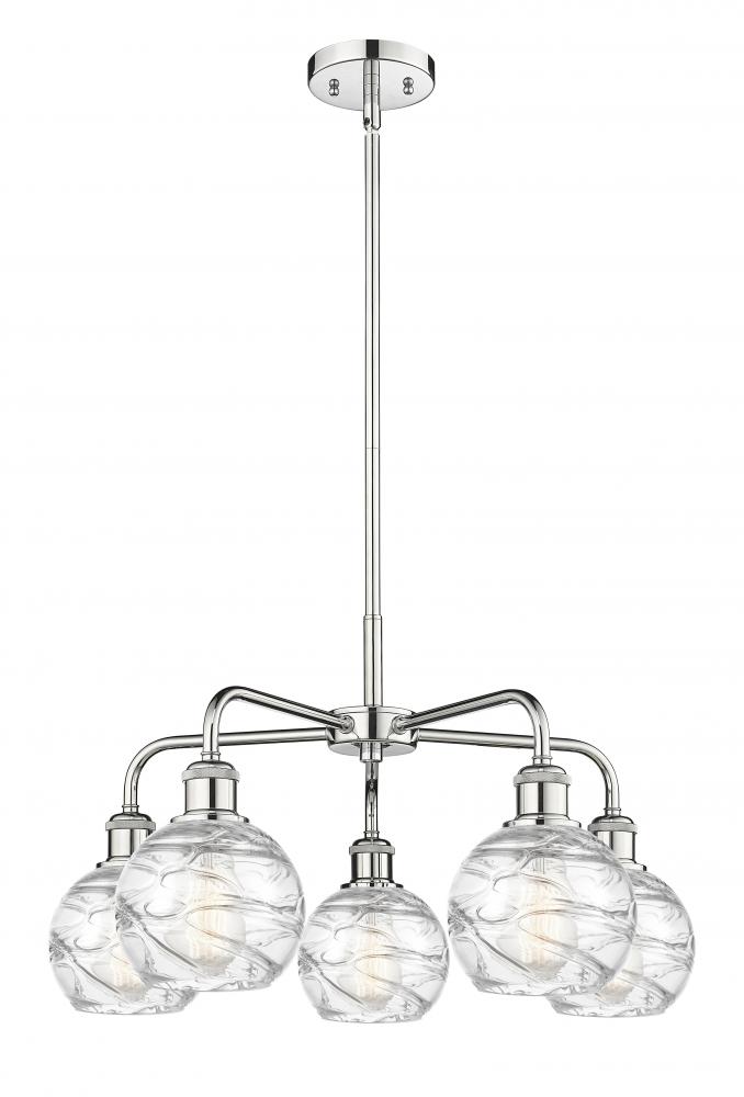 Athens Deco Swirl - 5 Light - 24 inch - Polished Chrome - Chandelier