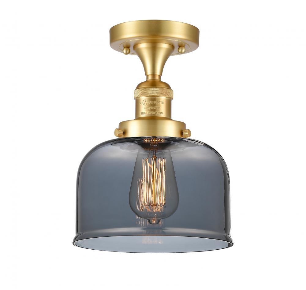 Bell - 1 Light - 8 inch - Satin Gold - Semi-Flush Mount