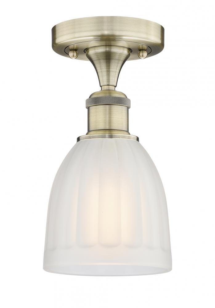 Brookfield - 1 Light - 6 inch - Antique Brass - Semi-Flush Mount