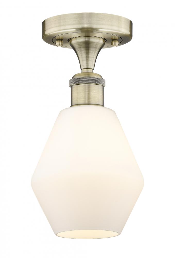 Cindyrella - 1 Light - 6 inch - Antique Brass - Semi-Flush Mount