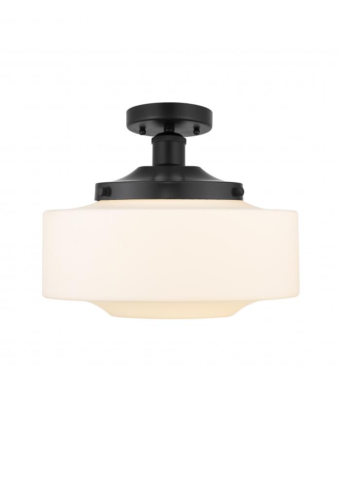Bridgeton - 1 Light - 12 inch - Matte Black - Semi-Flush Mount