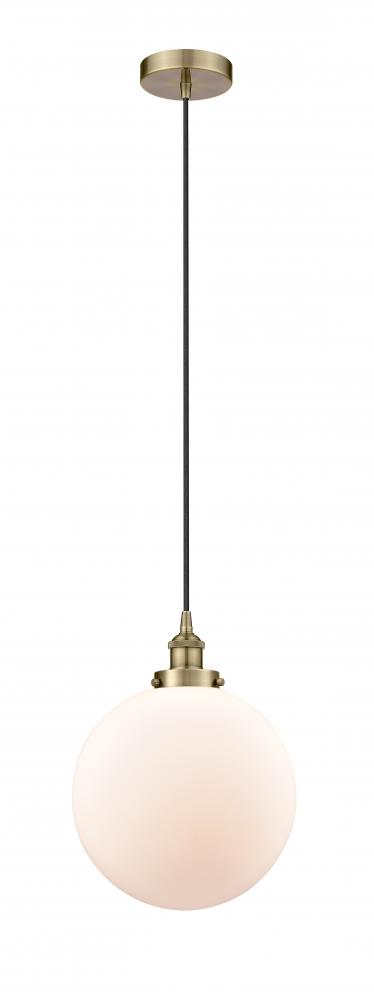 Beacon - 1 Light - 12 inch - Antique Brass - Cord hung - Mini Pendant