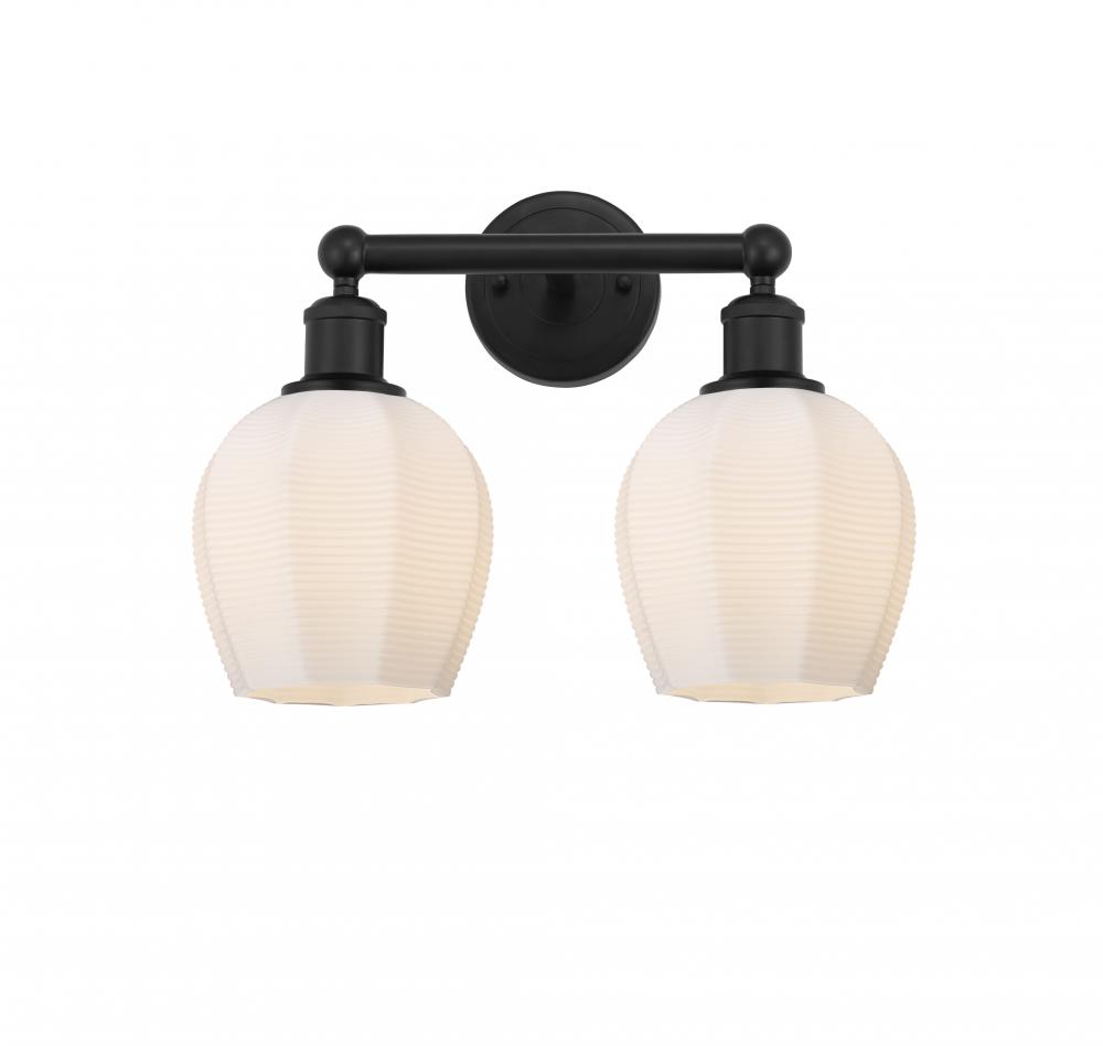 Norfolk - 2 Light - 15 inch - Matte Black - Bath Vanity Light