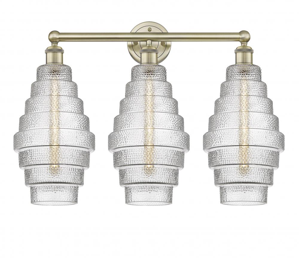 Cascade - 3 Light - 26 inch - Antique Brass - Bath Vanity Light