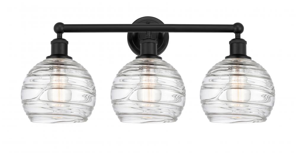 Athens Deco Swirl - 3 Light - 26 inch - Matte Black - Bath Vanity Light