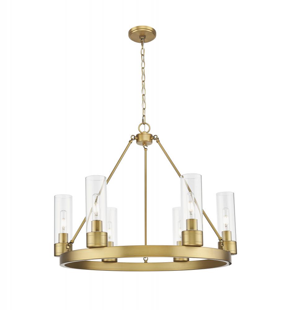 Boreas - 6 Light - 29 inch - Brushed Brass - Chandelier