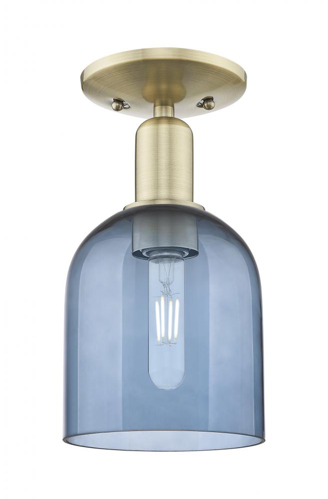 Bella - 1 Light - 6 inch - Antique Brass - Semi-Flush Mount