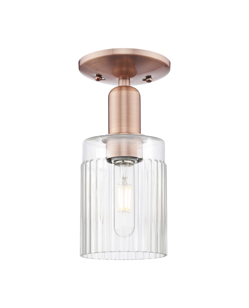 Hadley - 1 Light - 5 inch - Antique Brass - Semi-Flush Mount