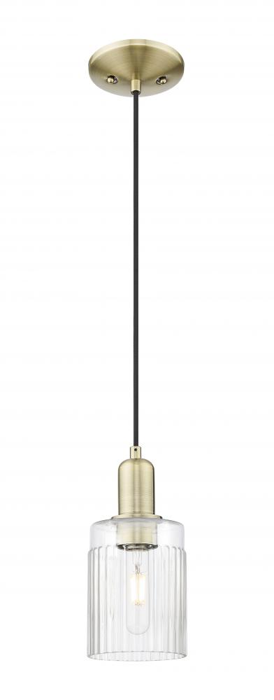 Hadley - 1 Light - 5 inch - Antique Brass - Cord hung - Mini Pendant