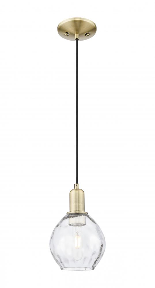 Waverly - 1 Light - 6 inch - Antique Brass - Cord hung - Mini Pendant