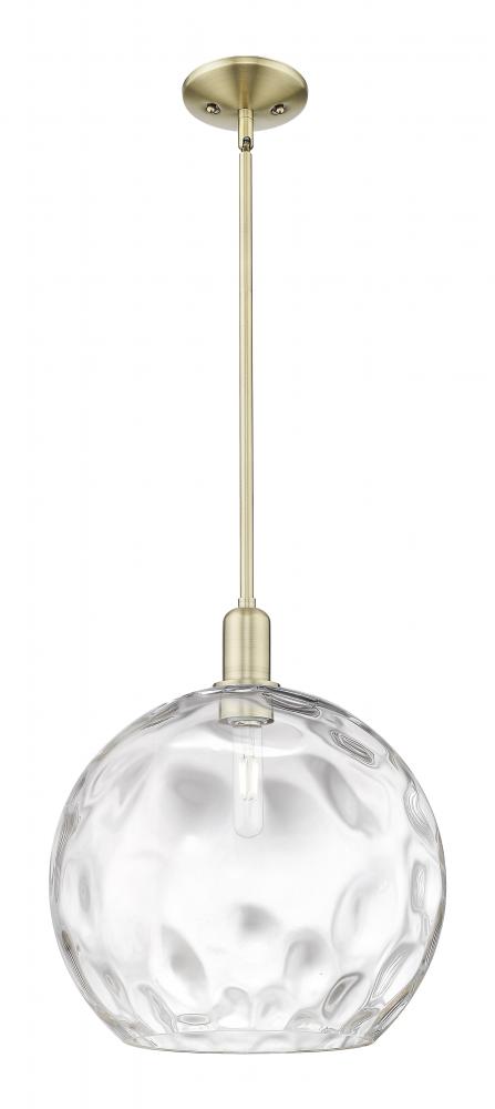 Athens Water Glass - 1 Light - 13 inch - Antique Brass - Stem hung - Mini Pendant