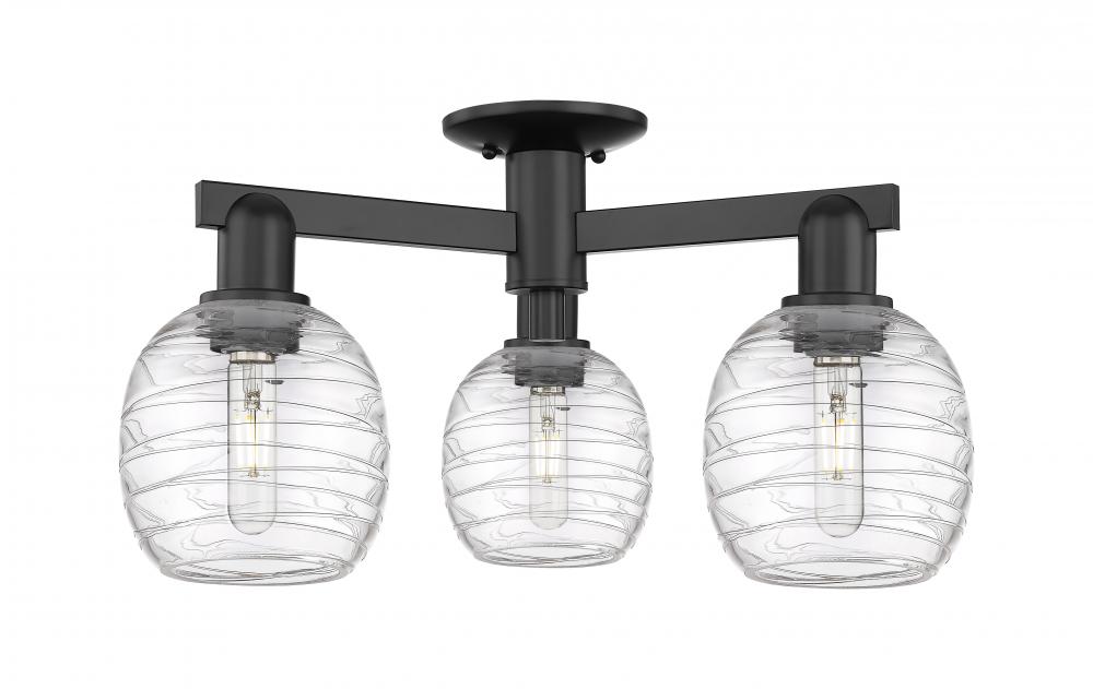 Belfast - 3 Light - 24 inch - Antique Brass - Semi-Flush Mount