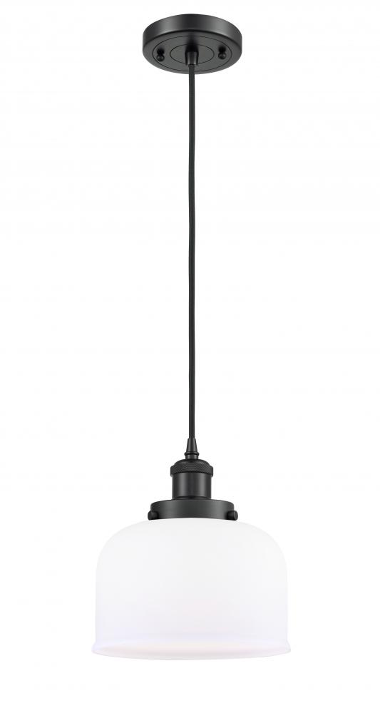 Bell - 1 Light - 8 inch - Matte Black - Cord hung - Mini Pendant