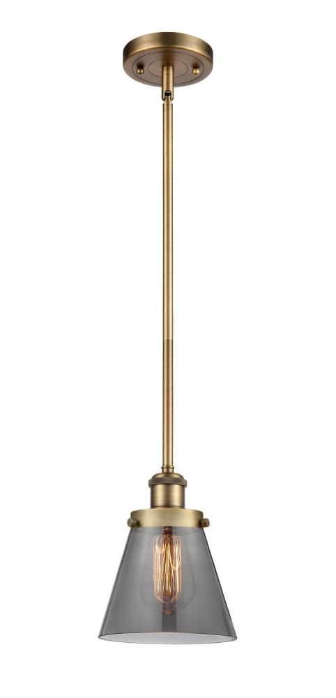 Cone - 1 Light - 6 inch - Brushed Brass - Mini Pendant