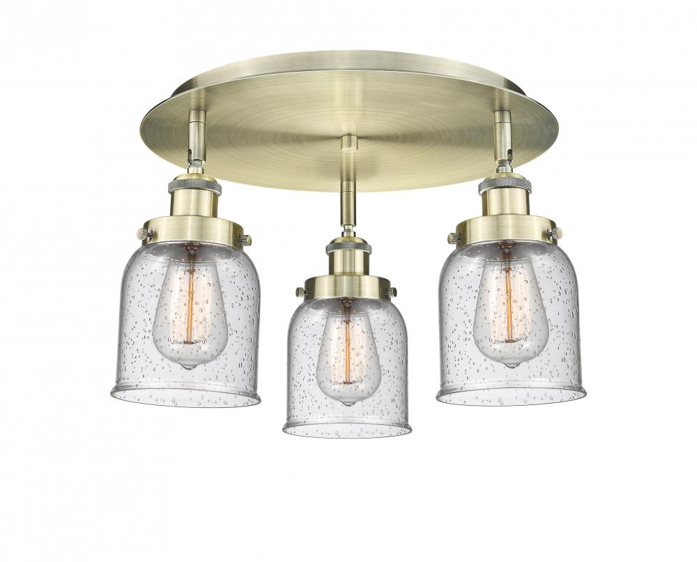 Cone - 3 Light - 17 inch - Antique Brass - Semi-Flush Mount