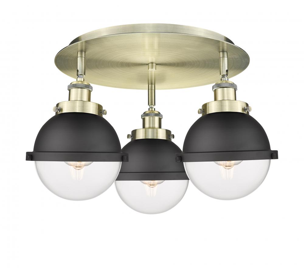 Ballston Urban - 3 Light - 19 inch - Antique Brass - Flush Mount