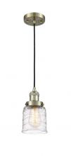 Innovations Lighting 201C-AB-G513 - Bell - 1 Light - 5 inch - Antique Brass - Cord hung - Mini Pendant