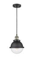 Innovations Lighting 201C-BAB-HFS-62-BK - Hampden - 1 Light - 7 inch - Black Antique Brass - Cord hung - Mini Pendant