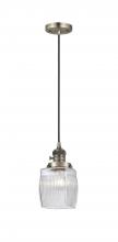 Innovations Lighting 201CSW-AB-G302 - Colton - 1 Light - 6 inch - Antique Brass - Cord hung - Mini Pendant