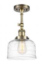 Innovations Lighting 201F-AB-G713 - Bell - 1 Light - 8 inch - Antique Brass - Semi-Flush Mount
