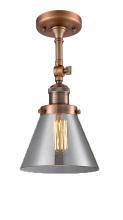 Innovations Lighting 201F-AC-G43 - Cone - 1 Light - 8 inch - Antique Copper - Semi-Flush Mount