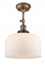 Innovations Lighting 201FBP-ACBK-G71-L - Bell - 1 Light - 12 inch - Antique Copper - Semi-Flush Mount