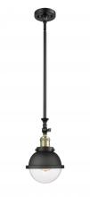 Innovations Lighting 206-BAB-HFS-62-BK - Hampden - 1 Light - 7 inch - Black Antique Brass - Stem Hung - Mini Pendant