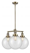 Innovations Lighting 207-AB-G204-10 - Beacon - 3 Light - 24 inch - Antique Brass - Stem Hung - Chandelier