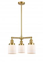 Innovations Lighting 207-SG-G51 - Bell - 3 Light - 19 inch - Satin Gold - Stem Hung - Chandelier