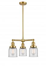 Innovations Lighting 207-SG-G52 - Bell - 3 Light - 19 inch - Satin Gold - Stem Hung - Chandelier