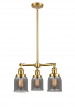 Innovations Lighting 207-SG-G53 - Bell - 3 Light - 19 inch - Satin Gold - Stem Hung - Chandelier