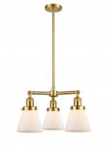 Innovations Lighting 207-SG-G61 - Cone - 3 Light - 19 inch - Satin Gold - Stem Hung - Chandelier