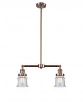  209-AC-G184S - Canton - 2 Light - 21 inch - Antique Copper - Stem Hung - Island Light