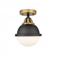 Innovations Lighting 288-1C-BAB-HFS-61-BK - Hampden - 1 Light - 7 inch - Black Antique Brass - Semi-Flush Mount