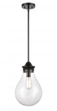 Innovations Lighting 414-1S-BK-10CL - Genesis - 1 Light - 10 inch - Matte Black - Stem hung - Mini Pendant