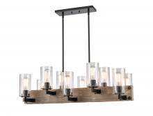 Innovations Lighting 424-10CH-BK-SDY-LED - Diego - 10 Light - 37 inch - Matte Black - Stem hung - Island Light