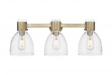 Innovations Lighting 464-3W-BB-G464D-7CL - Lawton Bell - 3 Light - 27 inch - Brushed Brass - Bath Vanity Light
