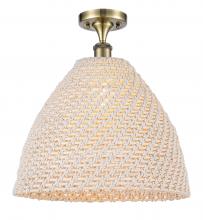 Innovations Lighting 516-1C-AB-NBD-16-NAT - Bristol Natural - 1 Light - 6 inch - Antique Brass - Semi-Flush Mount