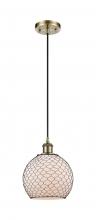 Innovations Lighting 516-1P-AB-G121-8CBK - Farmhouse Chicken Wire - 1 Light - 8 inch - Antique Brass - Cord hung - Mini Pendant