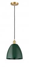 Innovations Lighting 516-1P-SG-MBD-9-GR-LED - Plymouth - 1 Light - 9 inch - Satin Gold - Cord hung - Mini Pendant