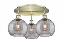 Innovations Lighting 516-3C-AB-G1213-8SM - Athens Deco Swirl - 3 Light - 20 inch - Antique Brass - Semi-Flush Mount