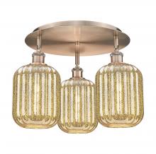 Innovations Lighting 516-3C-AC-G460-7ME - Preston Cylinder - 3 Light - 19 inch - Antique Copper - Semi-Flush Mount