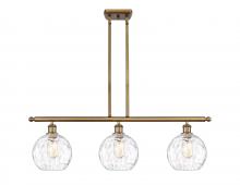 Innovations Lighting 516-3I-BB-G1215-8-LED - Athens Water Glass - 3 Light - 36 inch - Brushed Brass - Cord hung - Island Light